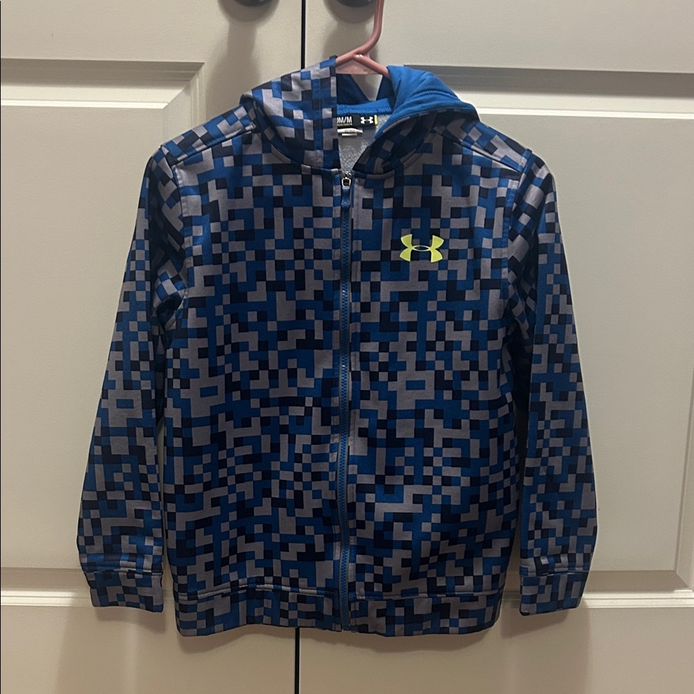 Under Armour Pixelated Blue and Gray Full Zip Hoodie